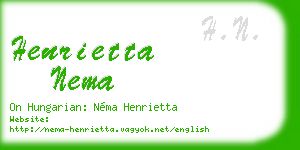 henrietta nema business card