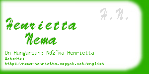 henrietta nema business card